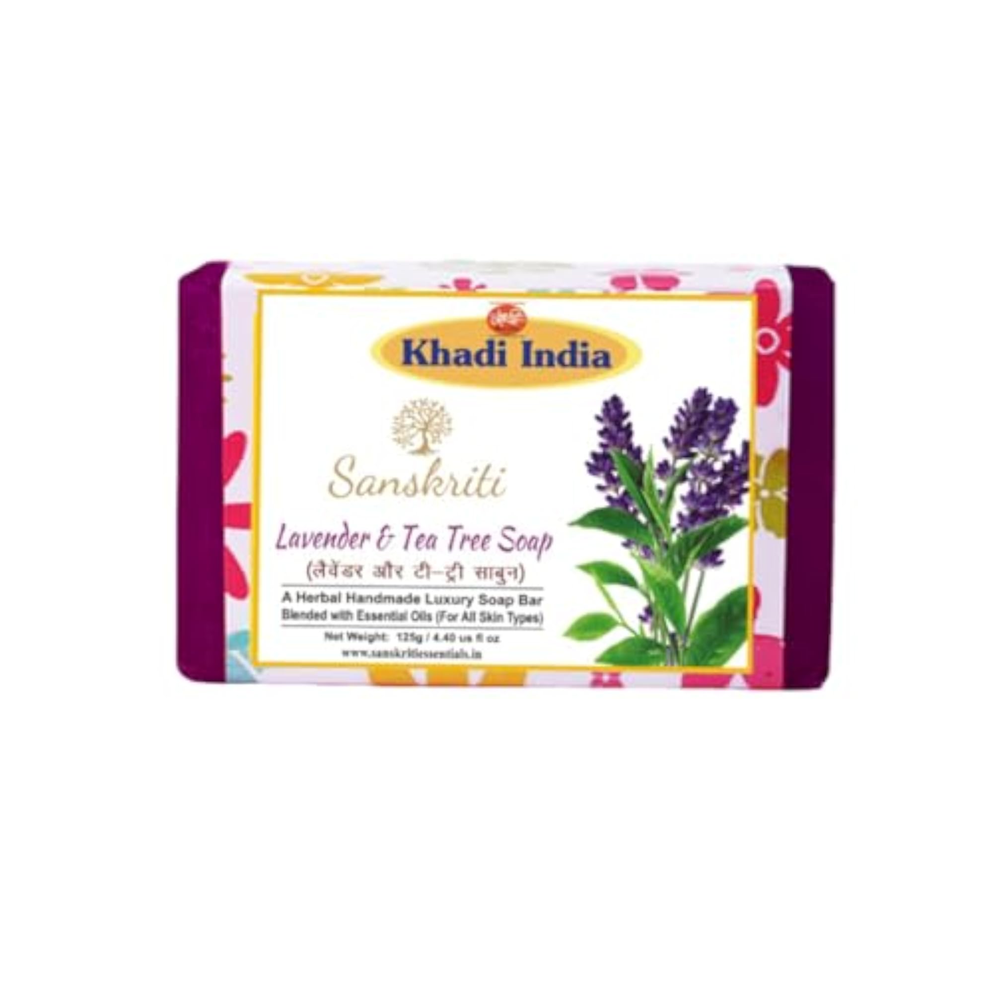 Khadi India Pack of 3 Lavender & Tea Tree Herbal Soap